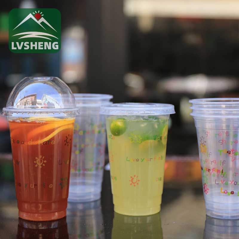 Isọnu Agolo Pẹlu Lids Ati Straws