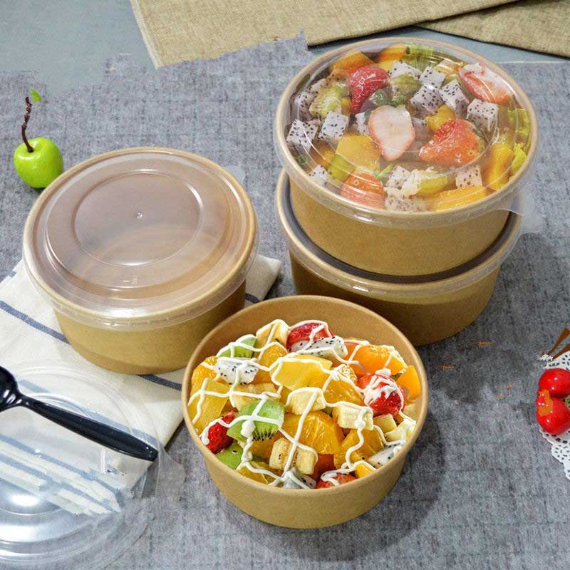 Isọnu Food Eiyan Brown Kraft Paper Bowl