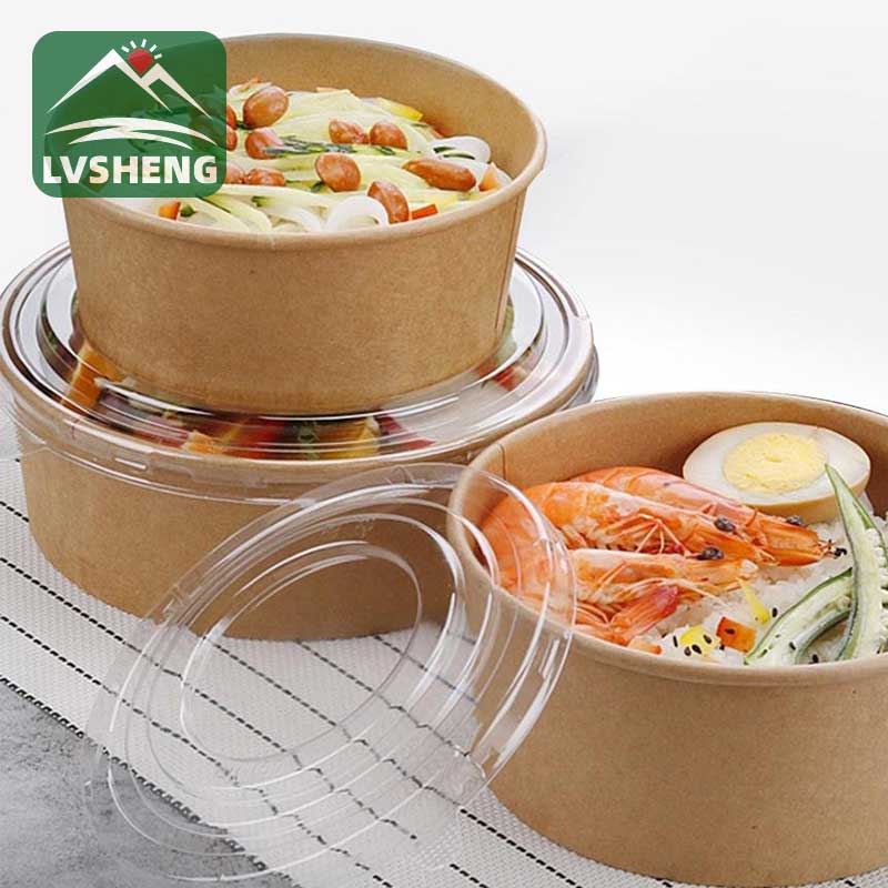 Isọnu Kraft Paper Soup Bowl Fun Ounje