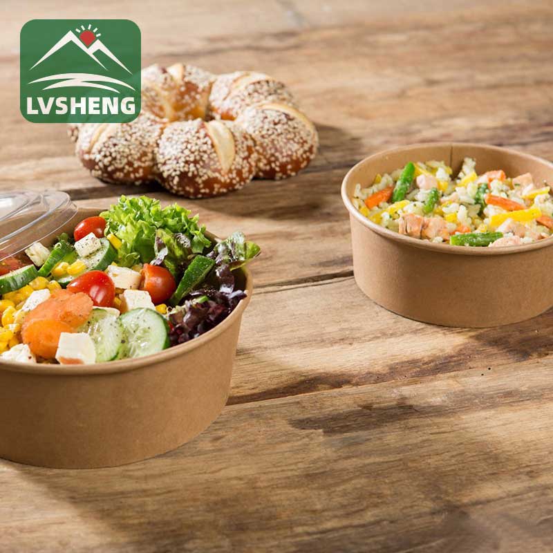 Isọnu Saladi Kraft Paper Bowl