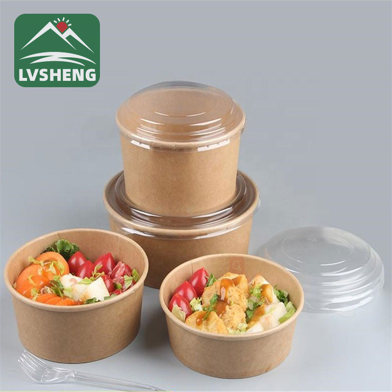 Eco-ore Kraft Paper Bowl Pẹlu Ideri