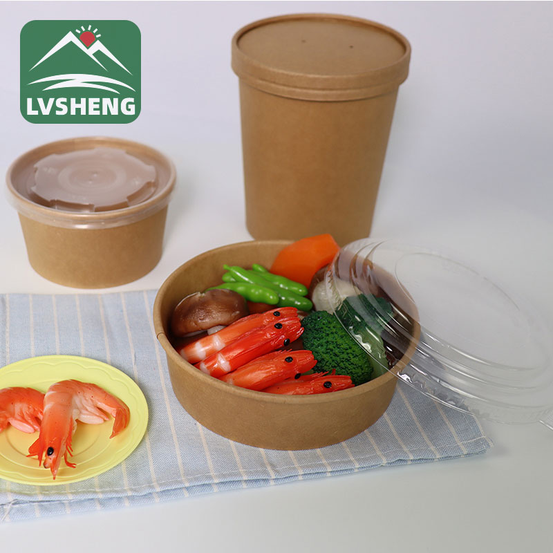 Kraft Paper Bowl Pẹlu Ideri